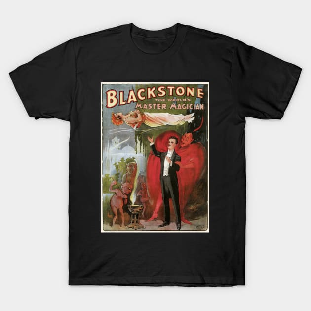 Vintage Magic Poster Art, Blackstone, the World's Master Magician T-Shirt by MasterpieceCafe